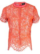 Proenza Schouler Lace Short Sleeve Top - Orange