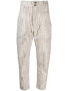 Isabel Marant Étoile Striped Cropped Trousers - Neutrals