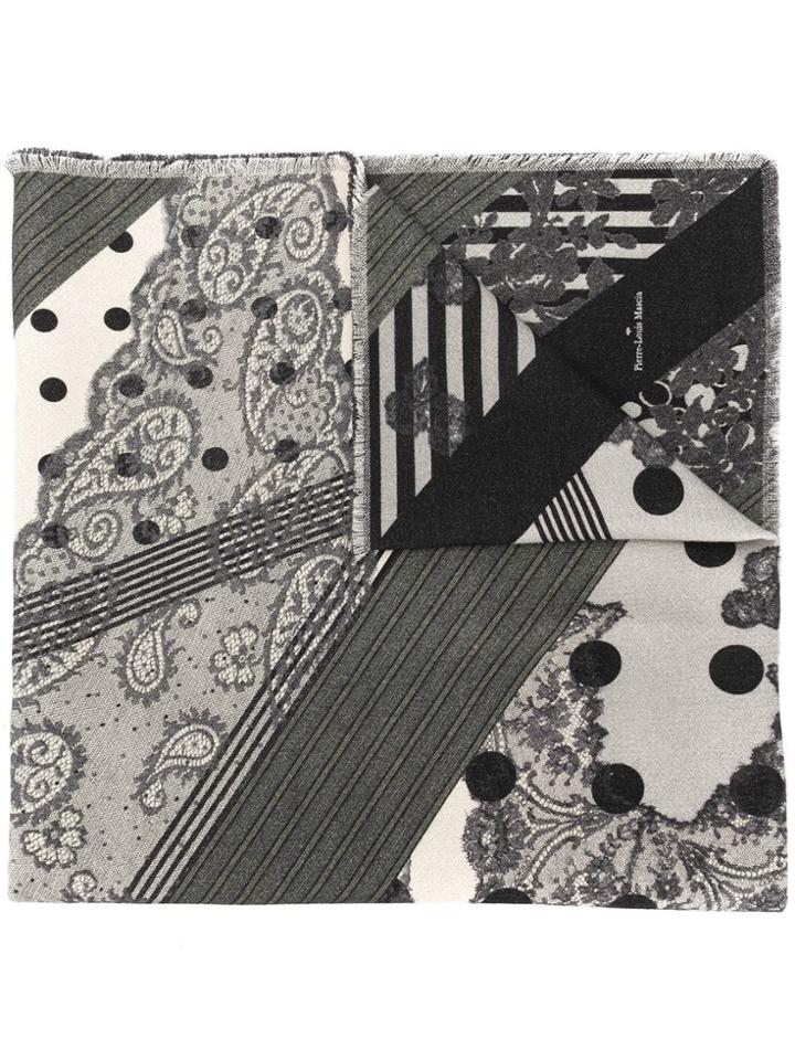 Pierre-louis Mascia Mixed Pattern Scarf - Black