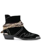 Fausto Zenga Embellished Cowboy Boots - Black