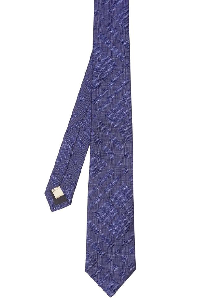 Burberry Classic Cut Check Silk Jacquard Tie - Blue