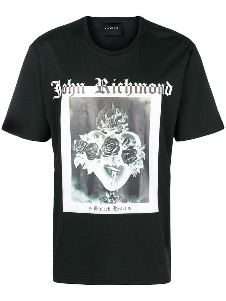 John Richmond Sacred Heart Print T-shirt - Black