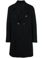 Neil Barrett Double Breasted Overcoat, Men's, Size: 48, Black, Virgin Wool/viscose/polyester