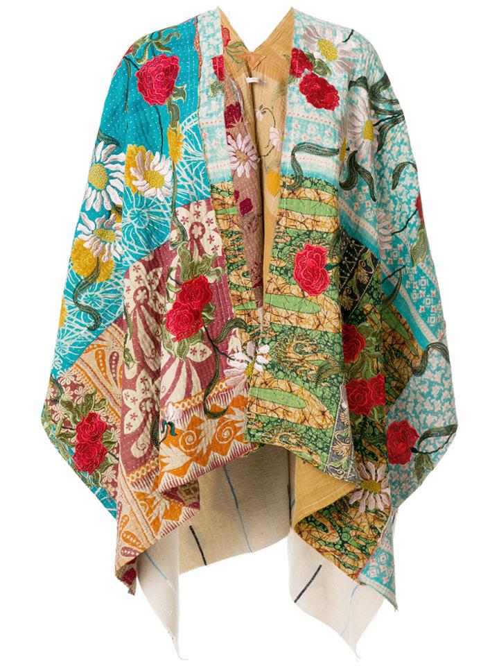 Ermanno Gallamini Flower Embroidered Cape - Multicolour