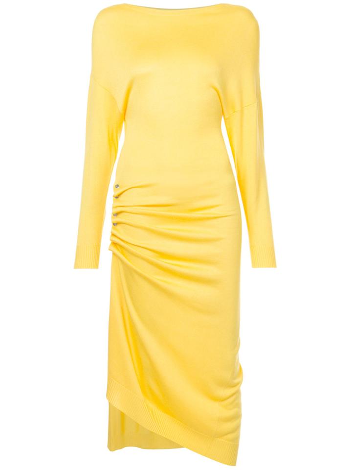 Paco Rabanne Metal Stud Wrap Dress - Yellow & Orange