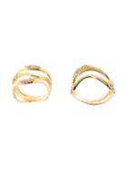 Joanna Laura Constantine Set Of Two Embellished Rings - Gold