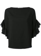 See By Chloé - Ruffled Crepe Blouse - Women - Polyester/spandex/elastane - 38, Black, Polyester/spandex/elastane