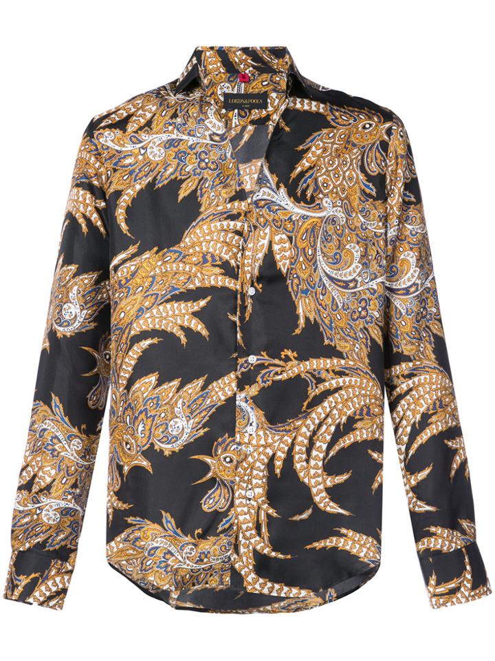 Lords And Fools Paisley Print Shirt - Black