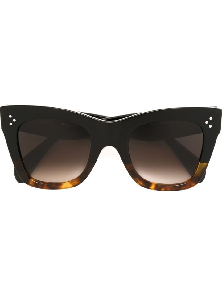 Céline Eyewear Contrast Frame Cat Eye Sunglasses - Brown