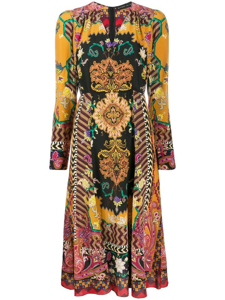 Etro Paisley Midi Dress - Black