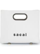 Sacai Logo Print Tote Bag - White