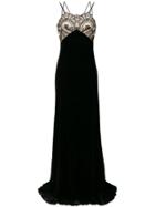 Plein Sud Lace Panelled Strappy Gown - Black