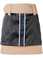 Opening Ceremony - Silk Panel Mini Skirt - Women - Cotton/polyester/bemberg - 4, Nude/neutrals, Cotton/polyester/bemberg