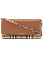 Burberry House Check Shoulder Bag, Women's, Brown, Calf Leather/polyamide/polyester