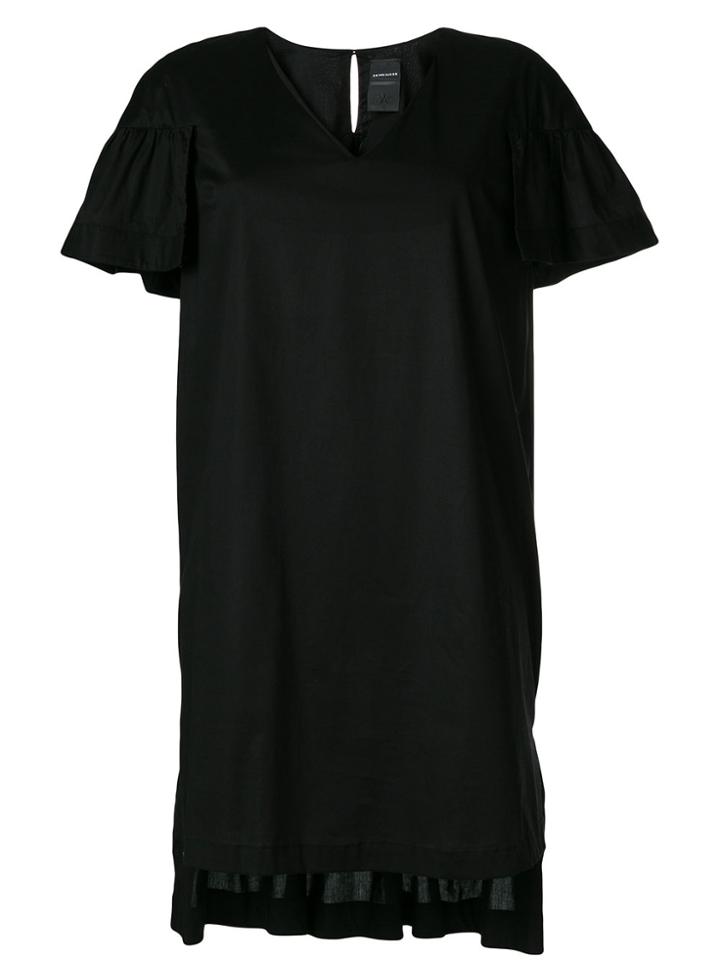 Marc Ellis Poplin V-neck Dress - Black