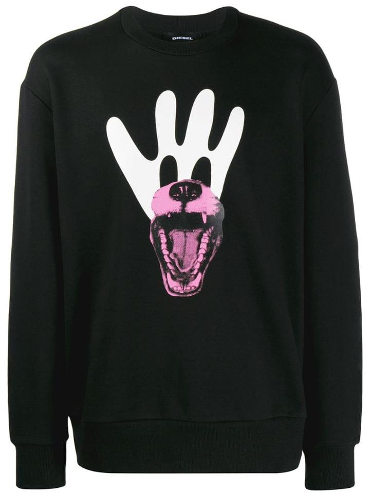 Diesel Caricature Print Sweatshirt - Black