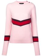 Rochas Chevron Detail Sweater - Pink