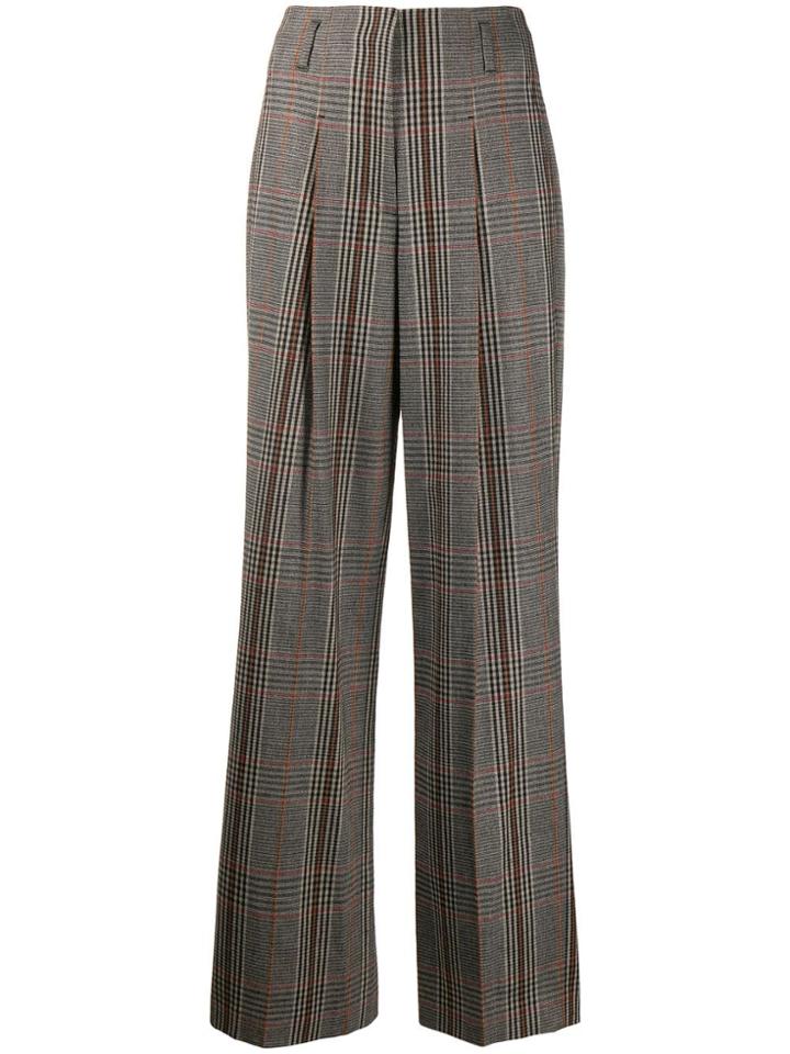 Luisa Cerano Check Pattern Trousers - Brown