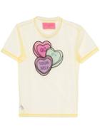 Viktor & Rolf Lovehearts-embroidered Tulle T-shirt - Yellow