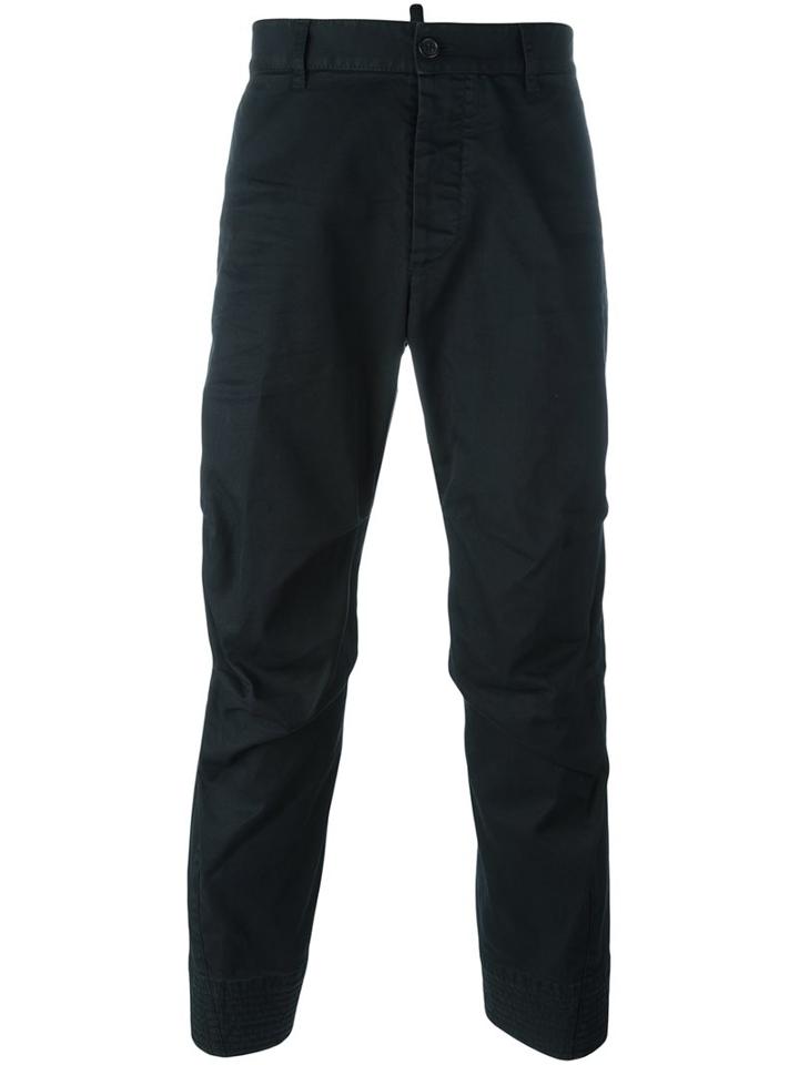 Dsquared2 Straight Fit Trousers, Men's, Size: 48, Black, Cotton/spandex/elastane