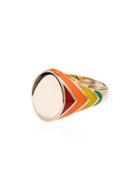 Alison Lou Striped Signet Ring - Multicoloured