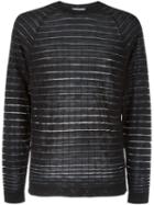 Versace Collection Striped Jumper, Men's, Size: Large, Black, Acrylic/polyamide/wool