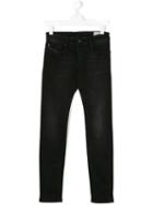 Diesel Kids - Five Pockets Skinny Jeans - Kids - Cotton/spandex/elastane - 16 Yrs, Black