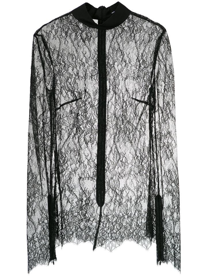 Reinaldo Lourenço Sheer Lace Blouse - Black