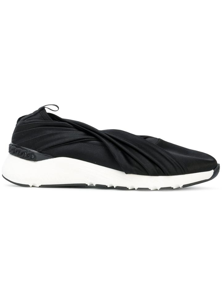 Casadei Crossover Strap Sneakers - Black