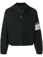 Prada Patch Sleeve Zipped Jacket - Black