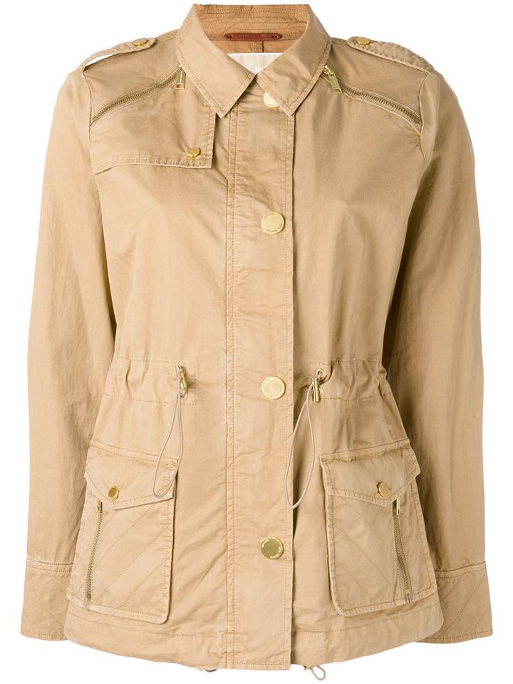Michael Michael Kors Military Jacket, Women's, Size: Large, Nude/neutrals, Cotton
