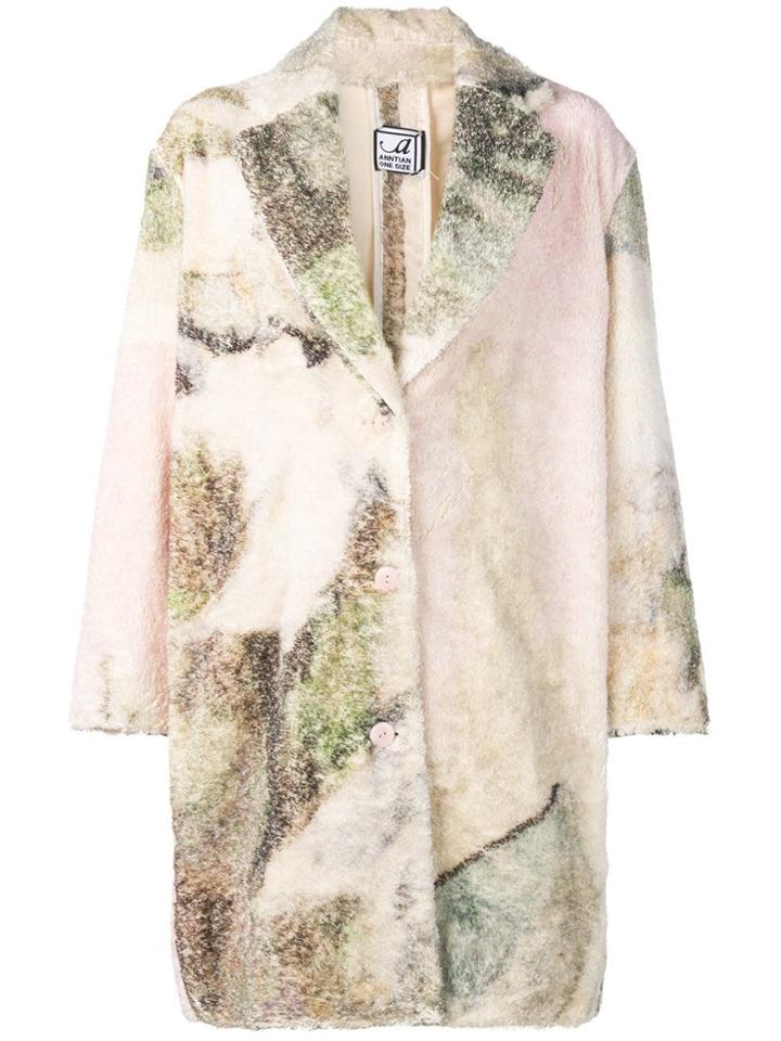 Anntian Painted Single-breasted Coat - Neutrals
