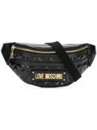 Love Moschino Quilted Logo Belt Bag - Black