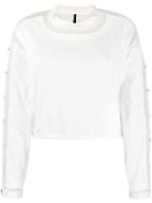 Unravel Project Snap Button Panelled Sweatshirt - White