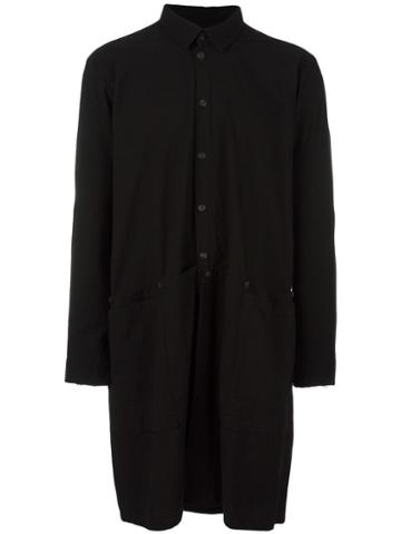 Atelier Suppan Raw Edge Oversized Shirt Jacket, Men's, Size: 2, Black, Cotton
