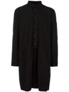 Atelier Suppan Raw Edge Oversized Shirt Jacket, Men's, Size: 2, Black, Cotton