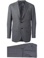 Kiton Checked Suit, Men's, Size: 50, Grey, Wool