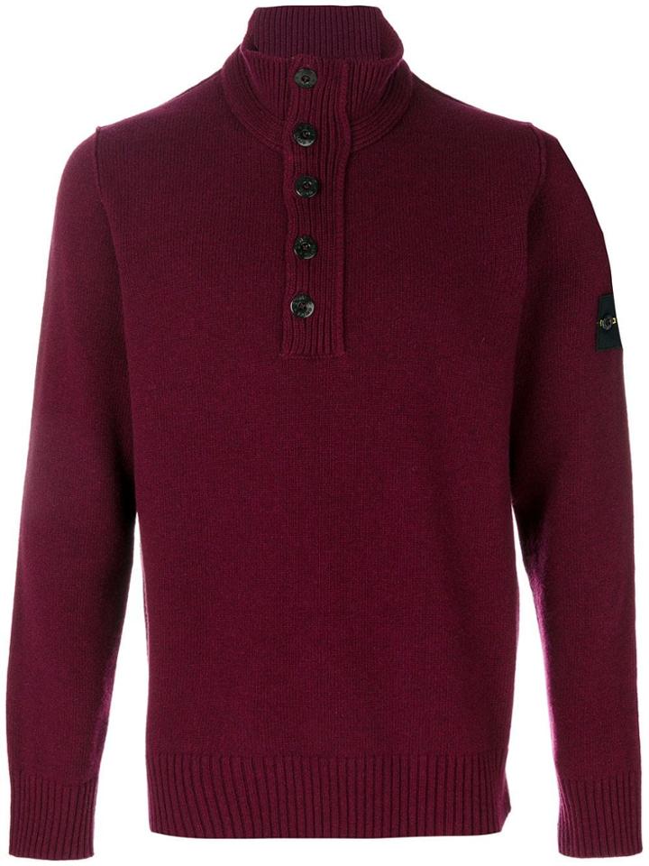 Stone Island Zipped High Neck Sweater - Pink
