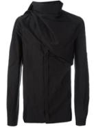 Rick Owens Wrap Effect Shirt, Men's, Size: 52, Black, Cotton/silk