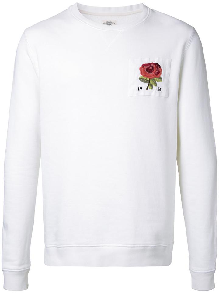 Kent & Curwen - Floral Embroidery Sweatshirt - Men - Cotton - Xxl, White, Cotton