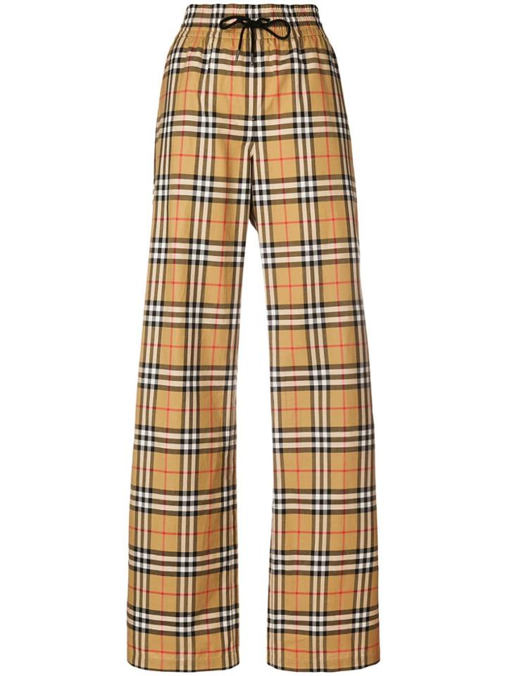 Burberry Flared Checked Trousers - Multicolour