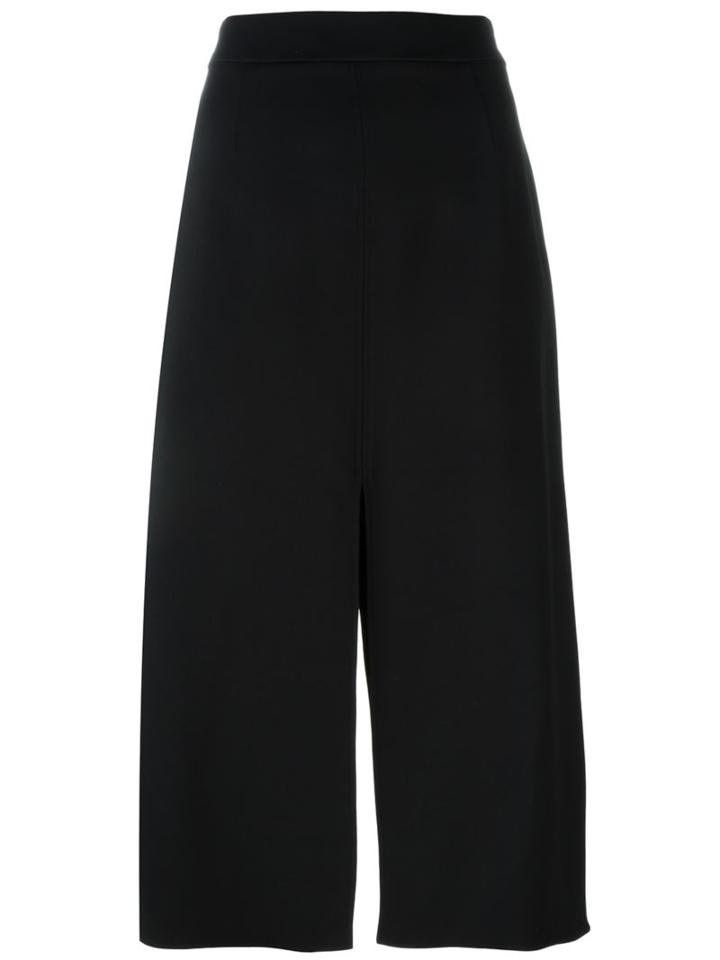 Agnona Slit Midi Skirt, Women's, Size: 42, Black, Spandex/elastane/viscose