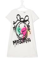 Moschino Kids Teen Graffiti T-shirt Dress - White