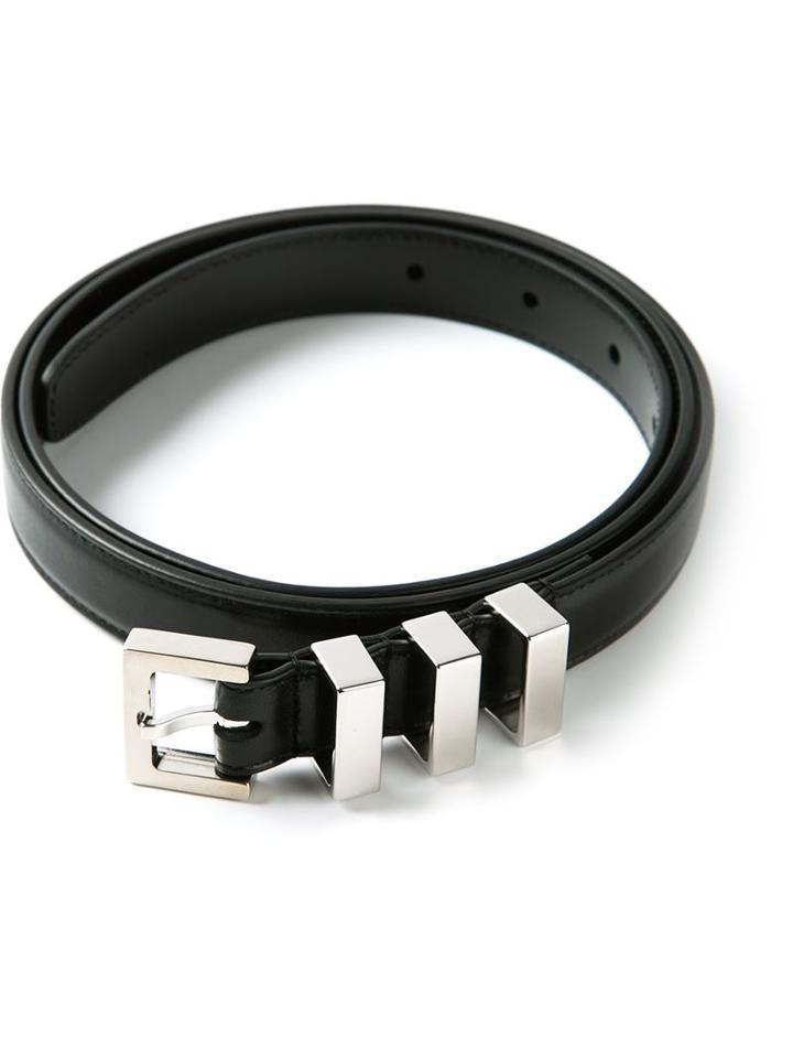 Saint Laurent Loop Belt, Men's, Size: 95, Black, Calf Leather
