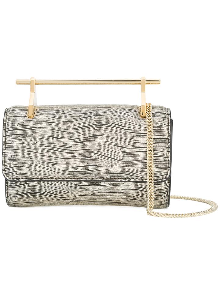 M2malletier Textured Metallic Handle Clutch