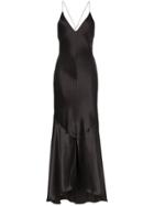 Michael Lo Sordo Asymmetric Silk-satin Maxi Dress - Black