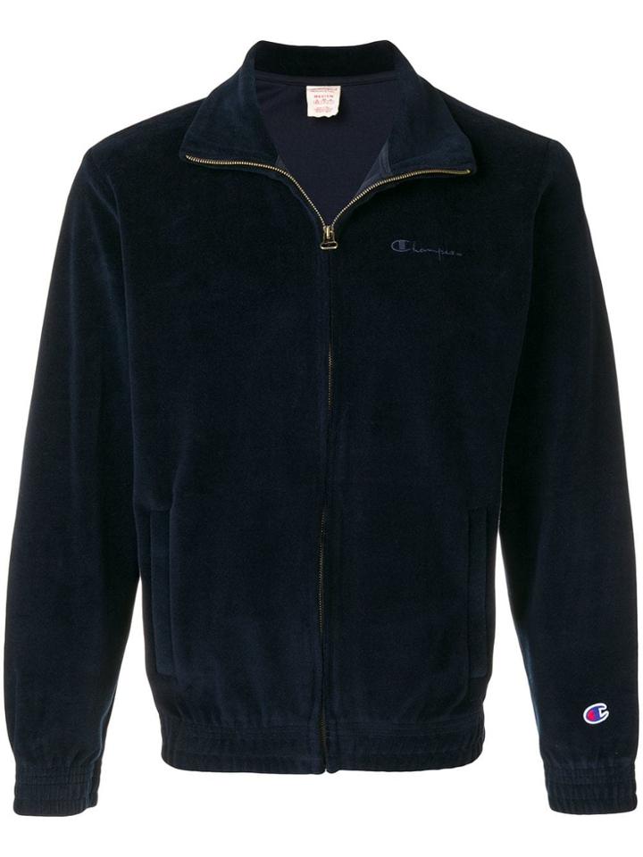 Champion Embroidered Logo Zipped Jacket - Blue