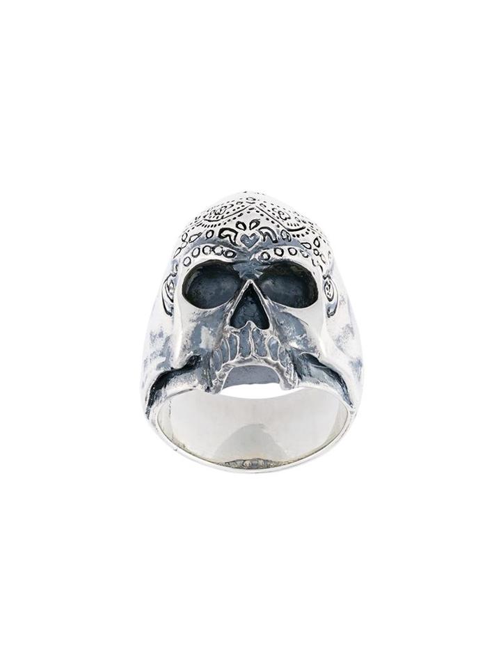 Maison Recuerdo Mexican Skull Ring, Adult Unisex, Size: 59.5, Metallic, Silver