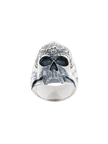 Maison Recuerdo Mexican Skull Ring, Adult Unisex, Size: 59.5, Metallic, Silver