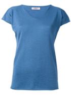 Liska V-neck T-shirt, Women's, Size: Medium, Blue, Silk/cashmere/merino